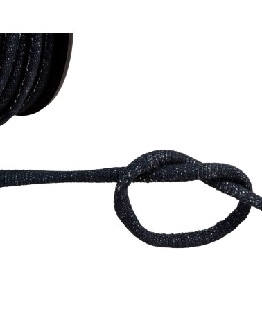 25m spool of metallic braided cord navy blue/silver 6mm