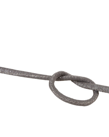 25-m-Spule aus geflochtener Kordel in Grau/Silber, 6 mm