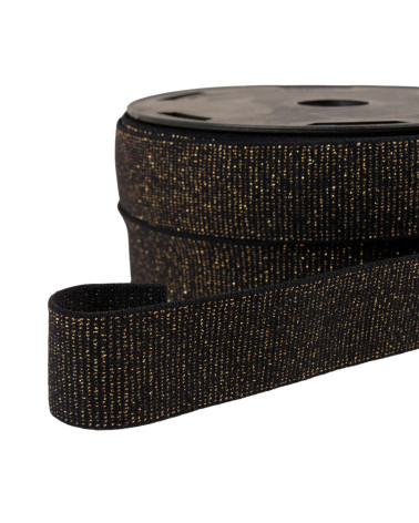 20-m-Spule aus schwarzem/goldmetallischem Boxergummi, 32 mm