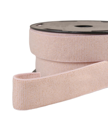 20m spool of metallic pink/gold boxer elastic 32mm