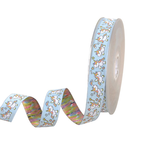 15m spool of light blue unicorn jacquard braid 20mm