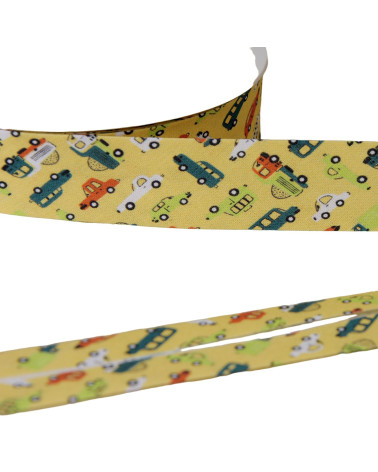 20m reel bias carts 100% cotton straw yellow 25mm