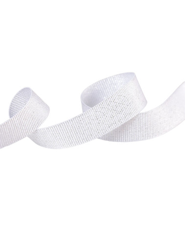 Spool 25m white metallic grosgrain 15mm