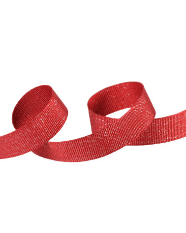 25-m-Spule, metallisch, grobkörnig, rot, 15 mm