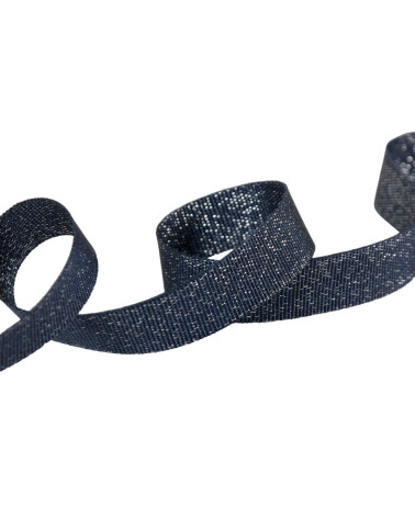 25m reel metallic grosgrain navy blue 15mm