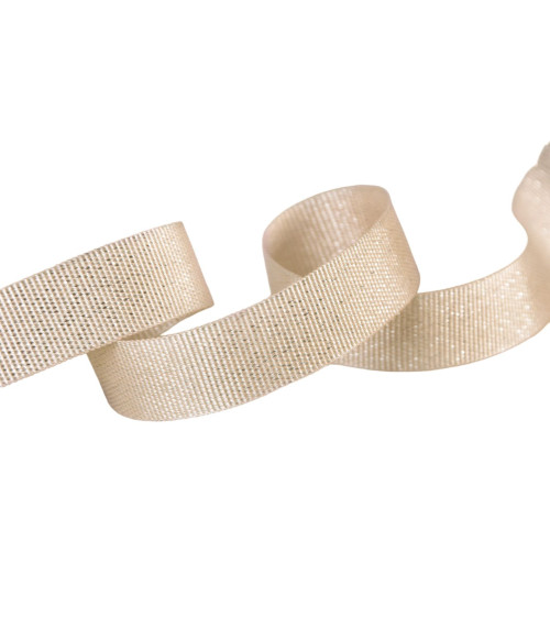 25m reel beige metallic coarse grain 15mm