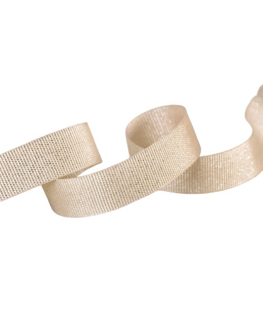 Spool 25m metallic grosgrain beige 15mm