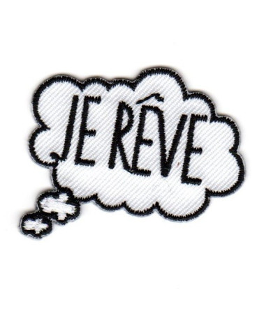 Set of 3 iron-on patches I REVE 4x3 cm