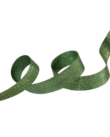 25m reel metallic grosgrain bottle green 15mm