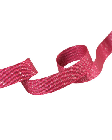 25-m-Rolle Metallic-Grobkorn-Fuchsia 15 mm