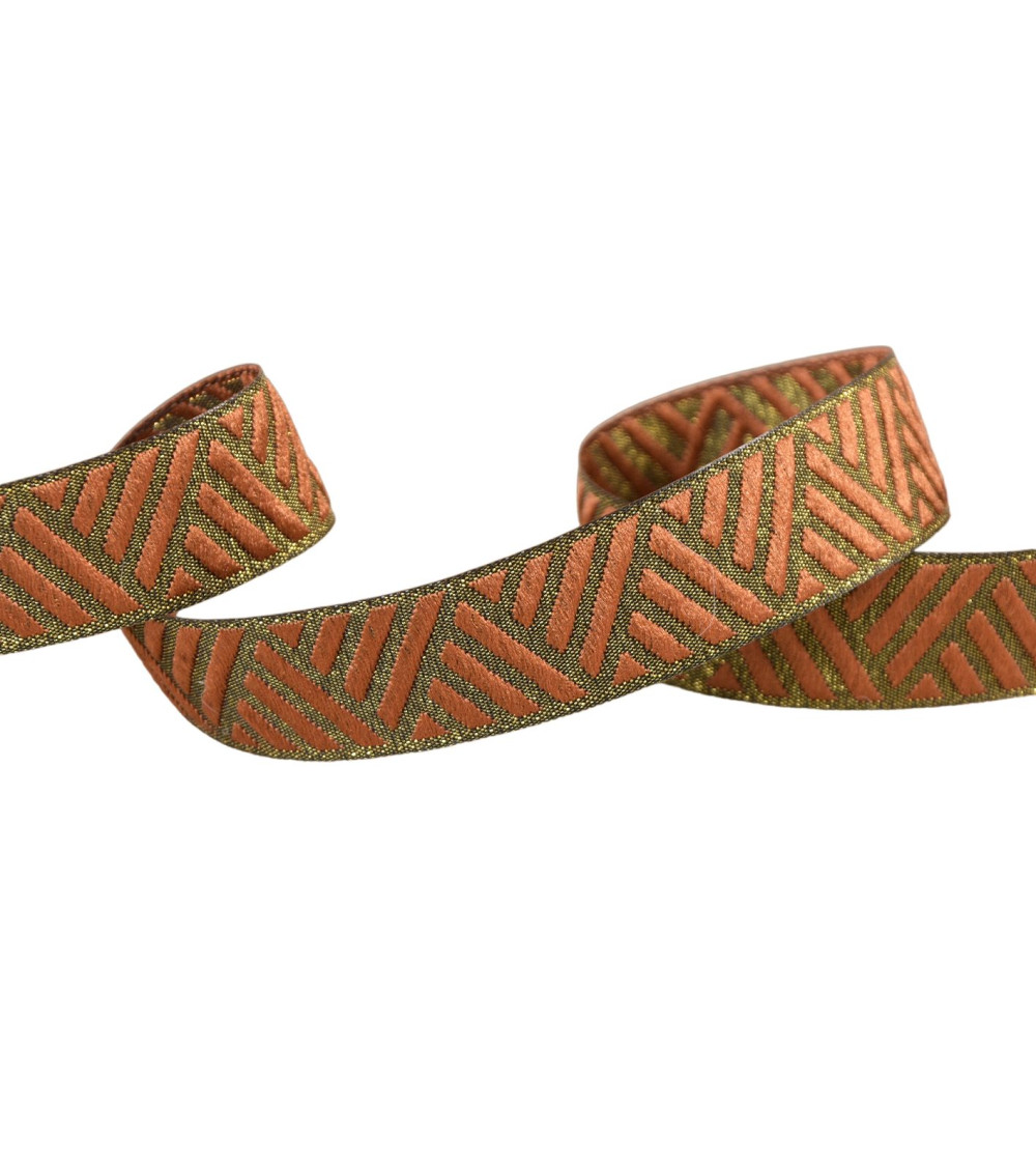 15m reel geometric rust metal ribbon 15mm