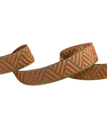 15m reel geometric rust metal ribbon 15mm