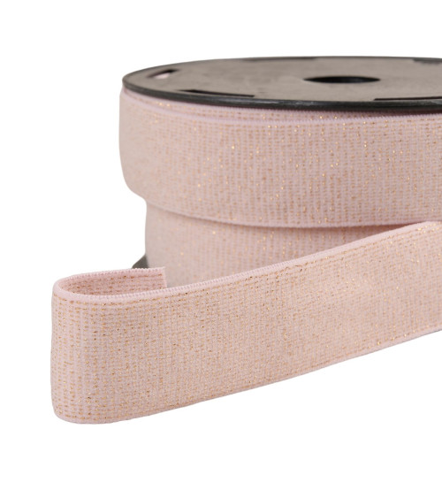 Pink/gold metallic boxer elastic 32mm per meter