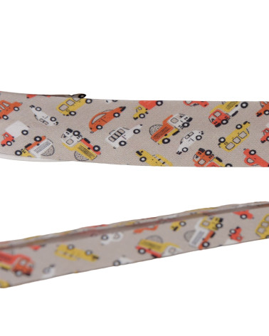 Sbieco per carrello 100% cotone tortora 25 mm al metro