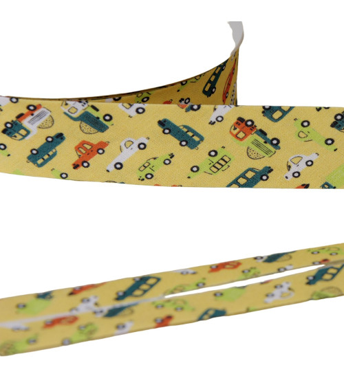 Cart bias 100% cotton straw yellow 25mm per meter