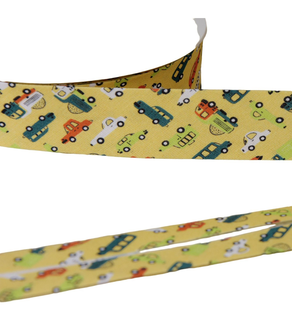 Cart bias 100% cotton straw yellow 25mm per meter