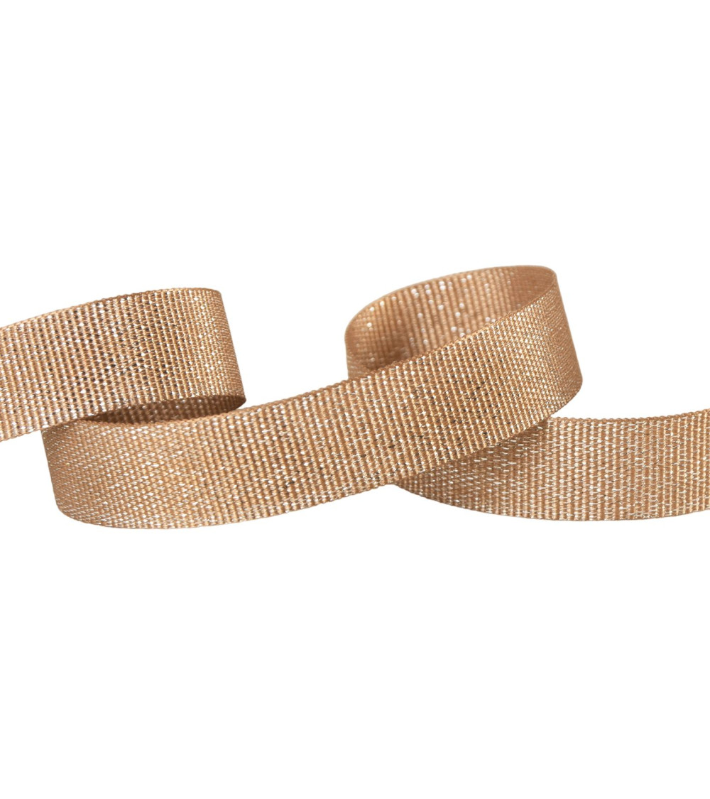 Dark beige metallic coarse grain 15mm per meter