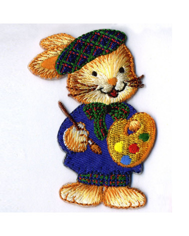 Set of 3 rabbit artist painter badges