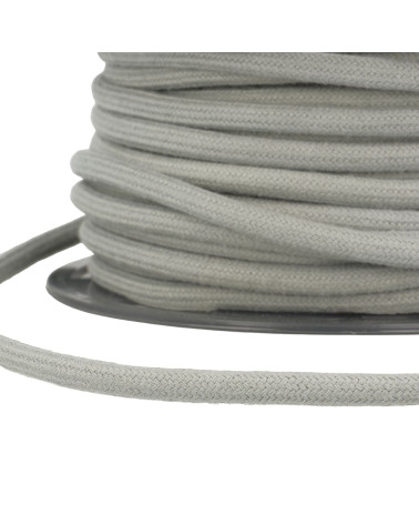 Bobina de 30m Cordón de algodón gris claro 4mm