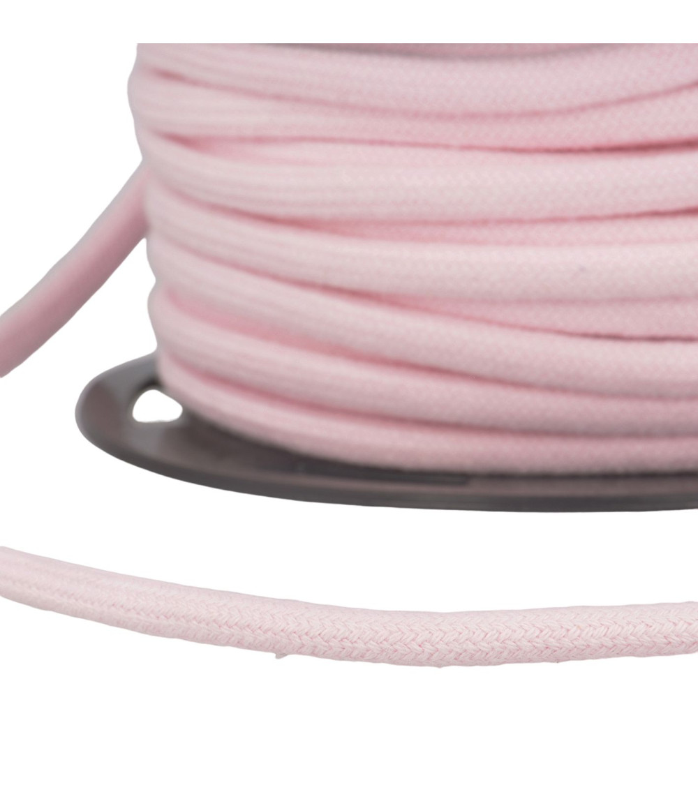 Bobine 30m Cordon coton rose 4mm