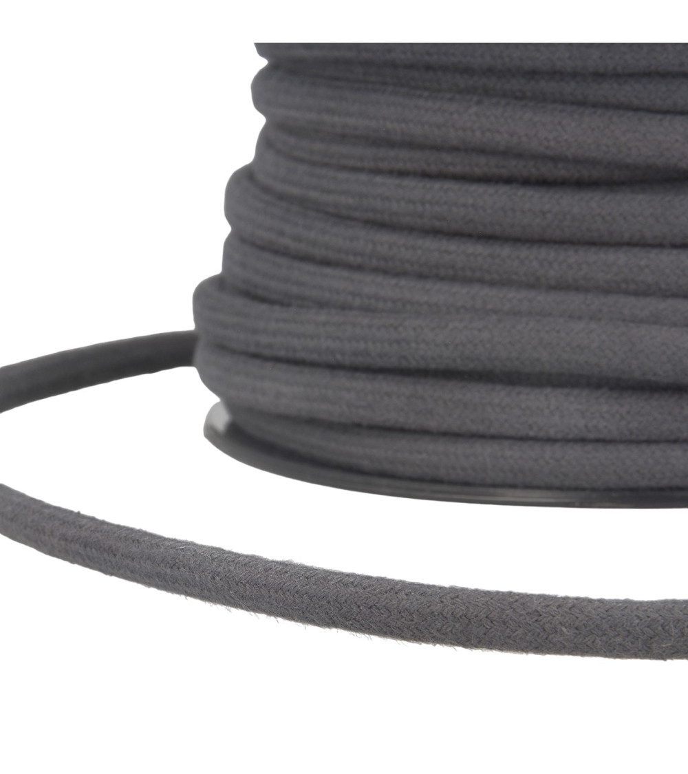 20m spool Dark gray cotton cord 8mm
