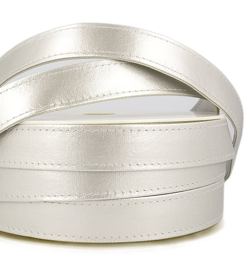10m reel Silver imitation leather strap 25mm