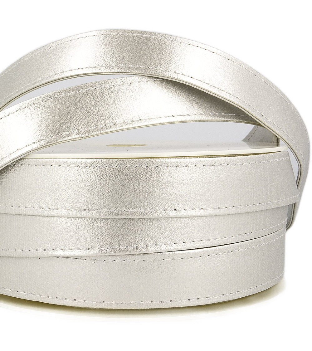 10m reel Silver imitation leather strap 25mm