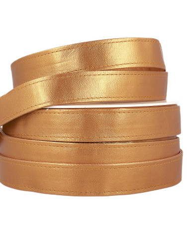 Bobina da 10 metri. Cinturino in similpelle oro da 25 mm