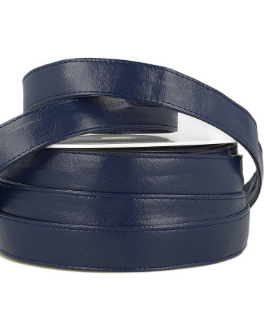 Bobine 10m Sangle simili cuir bleu marine 25mm