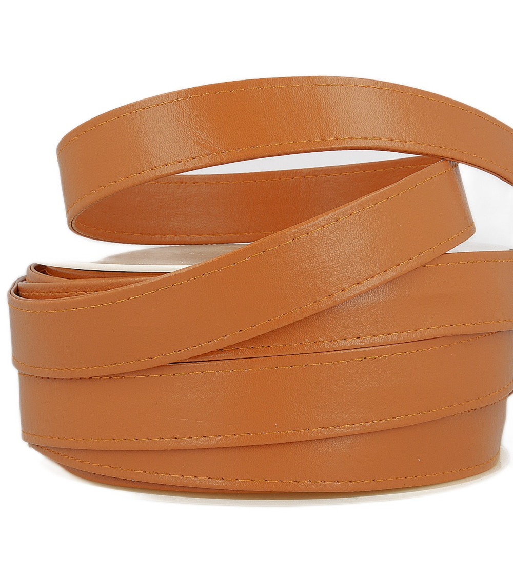 10m reel Mustard imitation leather strap 25mm