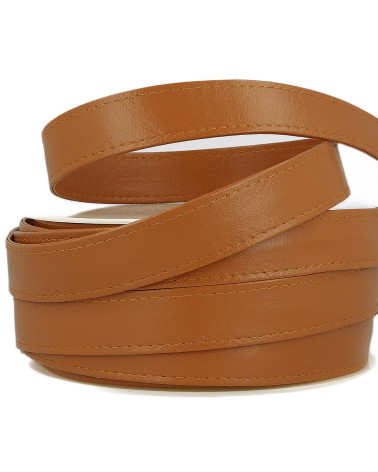 Bobine 10m Sangle simili cuir camel 25mm