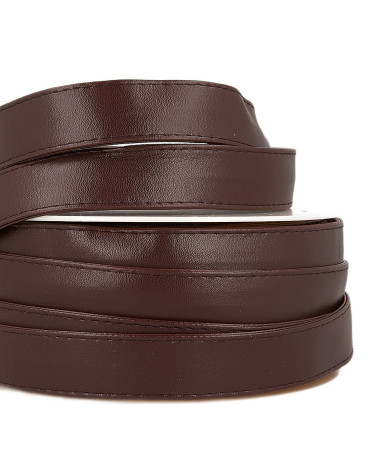 Bobine 10m Sangle simili cuir marron foncé 25mm