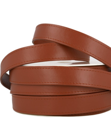 Bobine 10m Sangle simili cuir marron chocolat 25mm