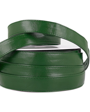 Bobine 10m Sangle simili cuir vert bouteille 25mm
