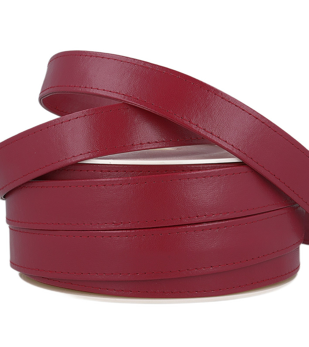 10m reel Burgundy red imitation leather strap 25mm