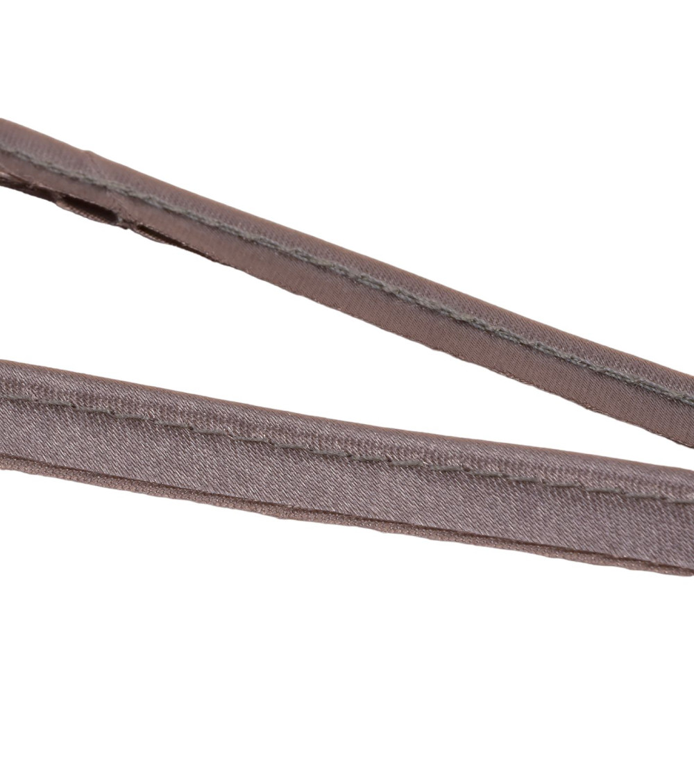 25m reel satin piping 10mm gray black