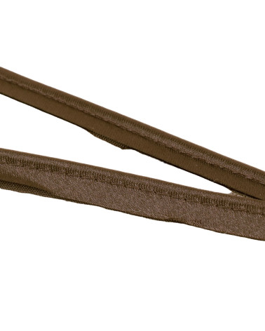 25m spool with satin piping 10mm dark brown