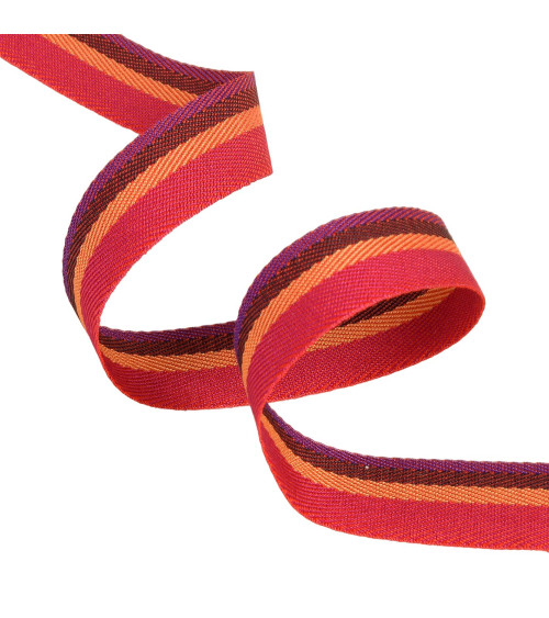 Sergé à rayures / stripes bordeaux 15mm au mètre