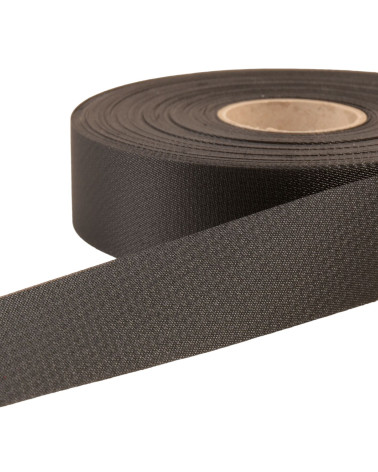 30mm black water-repellent exterior flat bias binding by the meter made in France