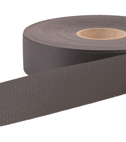 Exterior water-repellent flat bias binding 30mm gray black per meter made in France