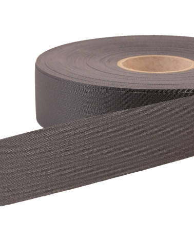 Exterior water-repellent flat bias binding 30mm gray black per meter made in France