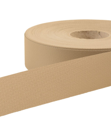 Water-repellent exterior flat bias binding 30mm taupe by the meter made in France