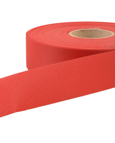 Flat water-repellent exterior bias binding 30mm red per meter made in France