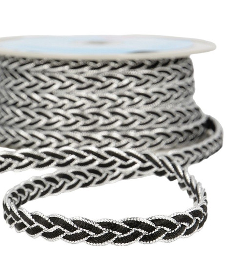 15m spool Black/silver braided braid 12mm