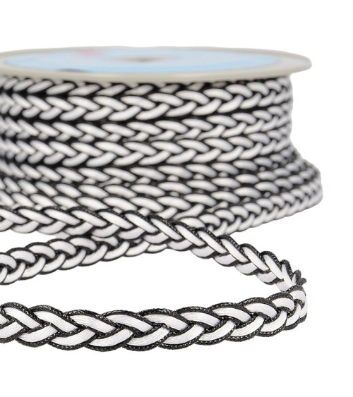 15m reel White/black braided braid 12mm