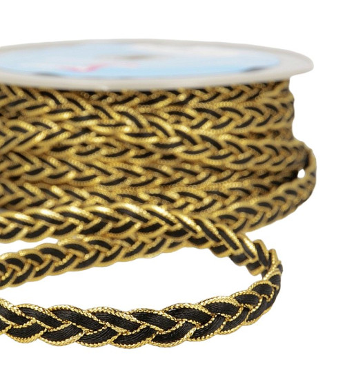 15m spool Black/gold braided braid 12mm