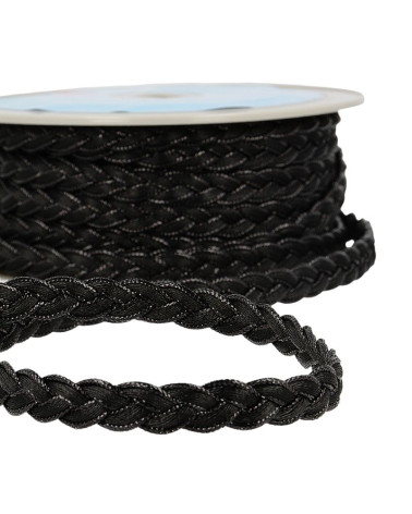 Bobine 15m Galon tressé Noir/noir 12mm