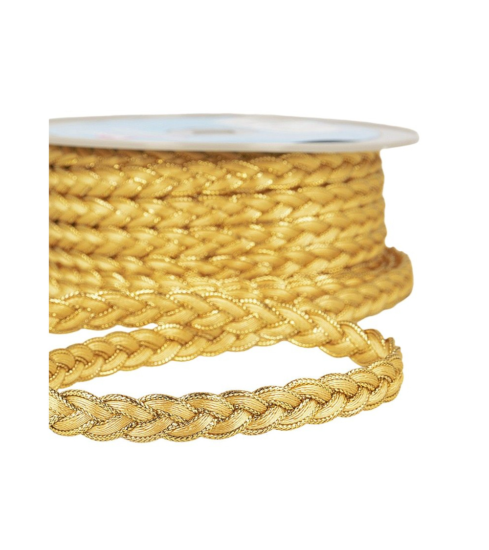 15-m-Spule. Gold/goldgeflochtenes Geflecht, 12 mm