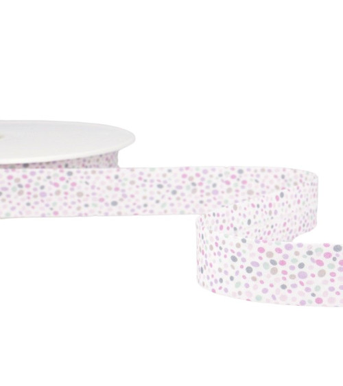 Floppy disk 25m Light Pink confetti printed bias binding 20mm