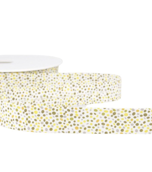 Floppy disk 25m Yellow confetti printed bias binding 20mm